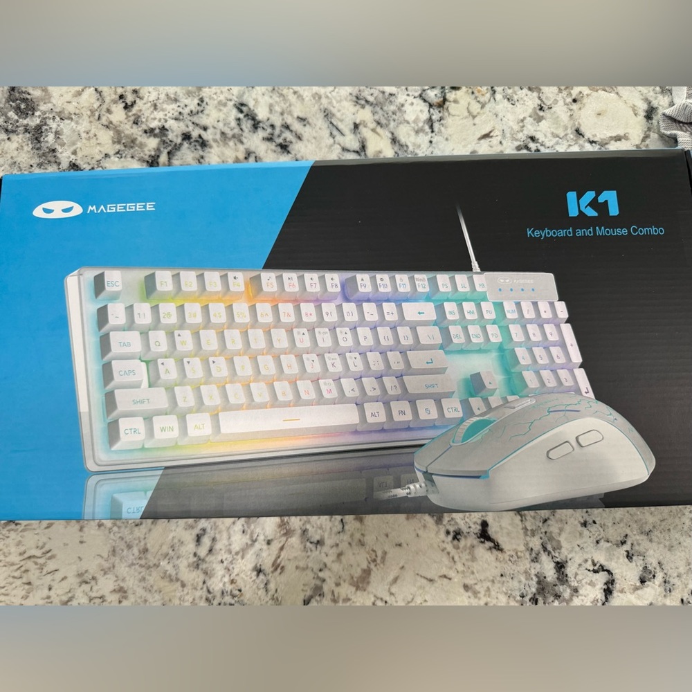 MageGee K1 Keyboard and Mouse Combo - White